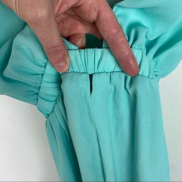 NWT Show Me Your Mumu Luna Halter Maxi Dress Teal Blue Size Small‎ New Tags Boho - Picture 10 of 11